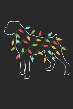 Bulldog with Christmas Lights - Christmas Notebook - Bulldog Diary - Dog Journal - Christmas Gift for Dog Lover: Medium College-Ruled Journey Diary, 110 page, Lined, 6x9 (15.2 x 22.9 cm)