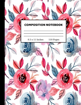 Paperback Composition Notebook: Pretty Wide Ruled Paper Notebook Journal - Wide Blank Lined Workbook for Teens Kids Students Girls for Home School Col Book