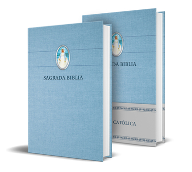 Hardcover Biblia Católica En Español. Tapa Dura Azul, Con Virgen Milagrosa En Cubierta / Catholic Bible. Spanish-Language, Hardcover, Blue, Compact [Spanish] Book