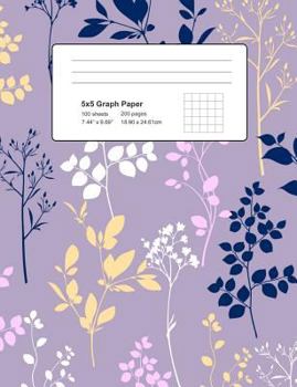 Paperback 5x5 Graph Composition: Purple Meadow Notebook 200 Pages Book