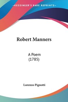 Paperback Robert Manners: A Poem (1785) Book