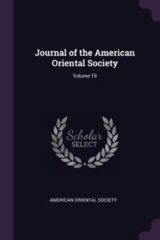 Paperback Journal of the American Oriental Society; Volume 19 Book