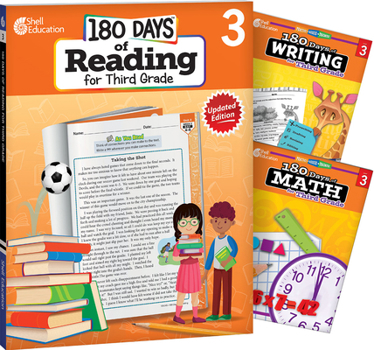 Paperback 180 Days(tm) Reading, Writing and Math for Grade 3: 3-Book Set: Practice, Assess, Diagnose Book