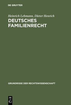 Hardcover Deutsches Familienrecht [German] Book