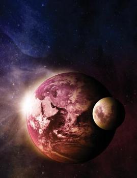 Paperback Outer Space Composition Notebook Planet & Moon, College Ruled: Lined Student Exercise Book