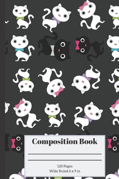 Paperback Composition Book: Kitty Cat Wide Ruled Composition Notebook Book