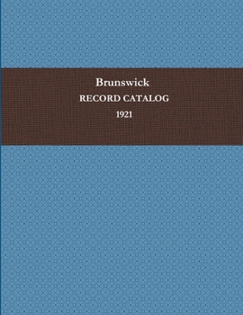 Paperback Brunswick Record Catalog 1921 Book