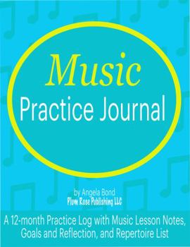 Paperback Music Practice Journal: Beginner and Intermediate (Blue) Book