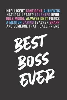 Paperback Best Boss Ever: Boss Gifts for Women, Blank Lined Journal (Black) Book