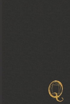 Paperback Q: Professional Personalized Gold Initial Q, Office or Home Journal with Dark Faux Leather-look Printed Cover Book