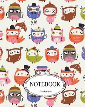 Paperback Notebook: Cute Owl: Pocket Notebook Journal Diary, 110 pages, 8" x 10" (Notebook Lined, Blank No Lined) Book