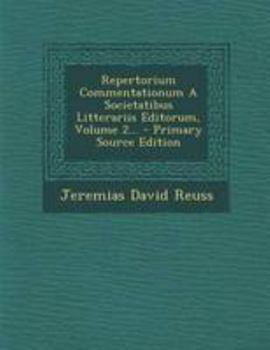 Paperback Repertorium Commentationum A Societatibus Litterariis Editorum, Volume 2... - Primary Source Edition [Latin] Book