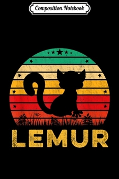 Composition Notebook: Funny Lemur Sunset Retro Vintage Animal Nature Lover Gift  Journal/Notebook Blank Lined Ruled 6x9 100 Pages