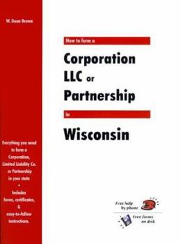 Paperback How to Form a Corporation LLC or Partnership in Wisconsin Book