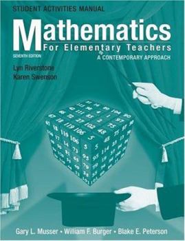 Paperback Student Activities Manual to Accompany Mathematics for Elementary Teachers: A Contemporary Approach, 7th Edition Book