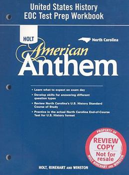 Paperback Holt American Anthem: United States History Eoc Test Prep Workbook Book