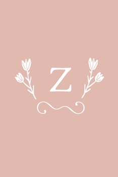 Z: Monogram initial medium-lined notebook. Pink and white diary.