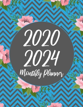 2020-2024 Monthly Planner: Blue Floral 60 Months Appointment Calendar 5 year Monthly Planner 8.5 x 11 Business Planners and Journal Agenda Schedule ... With Holidays and Inspirational Quotes