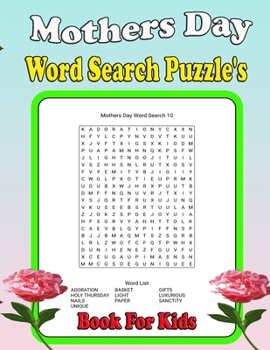 Paperback Mothers Day Word Search Puzzle's Book For Kids: Large Print Word Search Puzzles for Mom 50 Puzzles Book