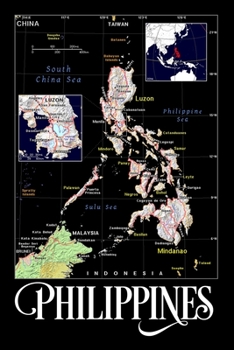Paperback Philippines: Map of Philippines Notebook Book