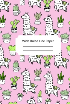 Paperback Baby Alpaca Theme Wide Ruled Line Paper Book
