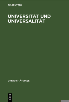 Hardcover Universität und Universalität [German] Book