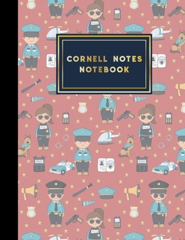 Cornell Notes Notebook: Cornell Method Paper, Cornell Note Taking System Notebook, Note Taking Notebook For College, Cute Police Cover, 8.5" x