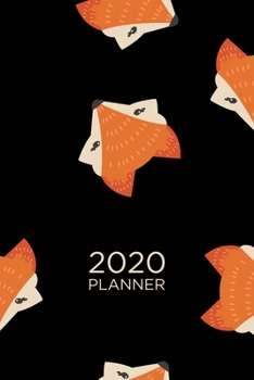 Paperback Fox Planner: 2020: Organizer and notebook: Modern minimalist black fox pattern design Book