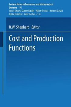 Paperback Cost and Production Functions Book