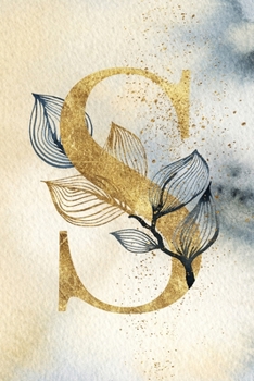 Paperback Monogram Notebook S: 6 x 9 Gold Initial Diary for Women Book