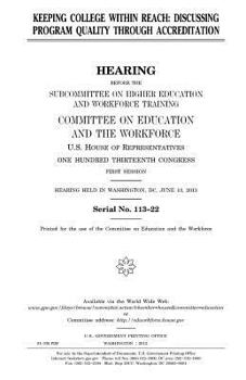Paperback Keeping college within reach: discussing program quality through accreditation Book