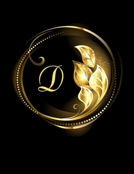 Paperback D Alphabet Notebook Journal: Initial Monogram Letter D Blank Lined Notebook Journal Black And Gold Print For Personal Use Note-Taking Writing To-Do Book
