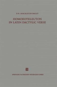 Paperback Homoeoteleuton in Latin Dactylic Verse [German] Book