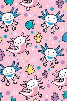Paperback Axolotl Journal. Cute Aquatic Pink Pattern Notebook. Book