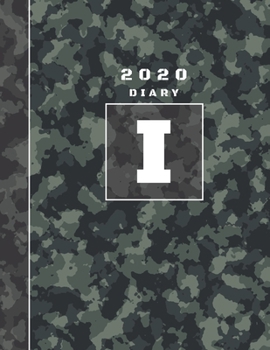 Paperback Personalised 2020 Diary Week To View Planner: A4 Letter I Block Green And Black Camo Camouflage Organiser And Planner For The Year Ahead, School, Busi Book