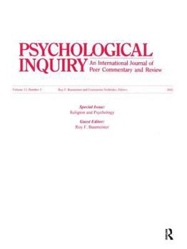 Paperback Religion and Psychology: A Special Issue of Psychological Inquiry Book