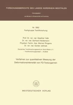 Paperback Verfahren Zur Quantitativen Messung Der Deformationsintensität Von Fd-Texturgarnen [German] Book