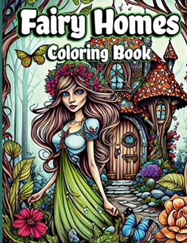Fairy Homes Coloring Book: Adult Fantasy Fairies with Magical Mushroom Houses and Beautiful flowers for relaxation and Anxiety Relief Coloring pa
