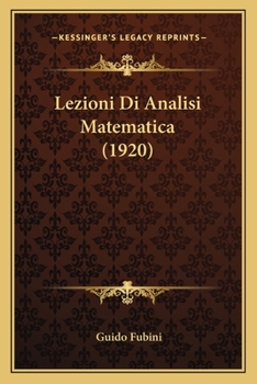 Paperback Lezioni Di Analisi Matematica (1920) [Italian] Book