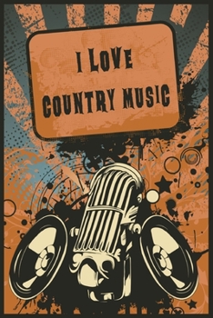 Country Notebook: Beautiful Country Music Notebook with 120 chequered pages in Trim size 15,24 x 22,86 cm (6" x 9")