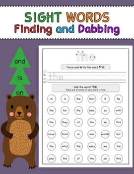 Paperback Sight Words Finding and Dabbing: Learn 100 Sight Words by Finding Dabbing Tracing and Writing Book