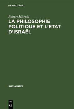 Hardcover La philosophie politique et l'Etat d'Israël [German] Book