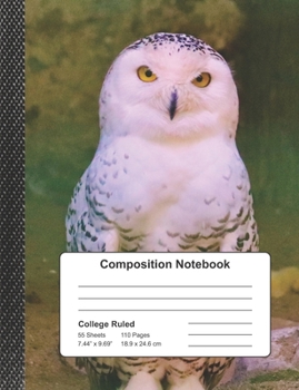 Composition Notebook: A Cute Owl College Ruled Blank Lined Journal for Students, Kids, and Teens, at School, Work or Home