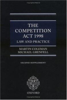 Paperback The Competition ACT 1998: Law and Practice: Second Cumulative Supplement Book