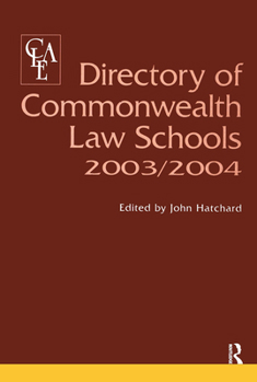 Paperback Directory of Commonwealth Law Schools 2003-2004 Book