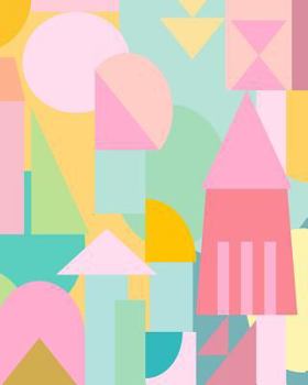 Sketchbook: 8 x 10" Unruled Notebook with 110 Pages for Drawing and Doodling with a Colorful Geometric Design Cover