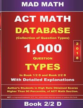 Paperback 2018 ACT Math Database 2-2 D Book
