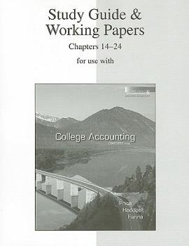 Paperback Study Guide & Working Papers for Use with College Accounting Chapters 14-24 Book