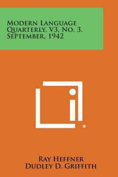 Paperback Modern Language Quarterly, V3, No. 3, September, 1942 Book