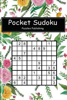 Paperback Pocket Sudoku: Easy Sudoku Puzzle Game For Beginers With Alice Seamless Patern Watercolor Cover Book